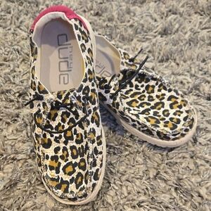 Hey Dude Kids Moccasins with Leopard Print